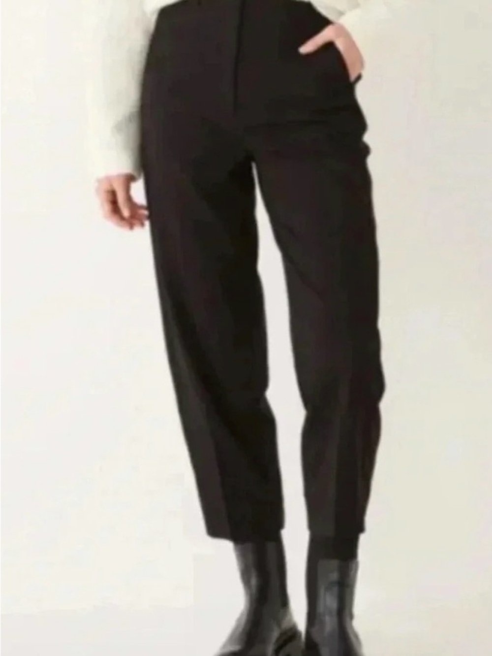 Frank and Oak Alice Straight Black Cropped Women's Pants 10